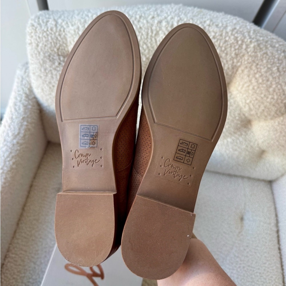 Crown Vintage Praline Brown Lace Up Loafers Size 7.5 NEW! - Picture 5 of 7